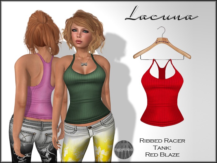 *LACUNA* Ribbed Racer Tank - Red Blaze