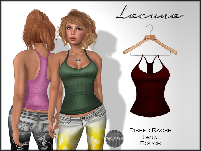 *LACUNA* Ribbed Racer Tank - Rouge