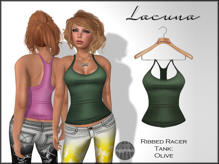 *LACUNA* Ribbed Racer Tank - Olive