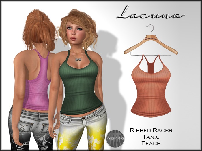 *LACUNA* Ribbed Racer Tank - Peach