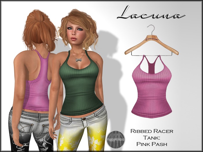 *LACUNA* Ribbed Racer Tank - Pink Pash
