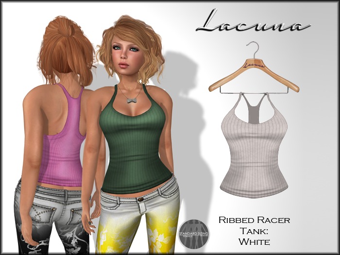 *LACUNA* Ribbed Racer Tank - White