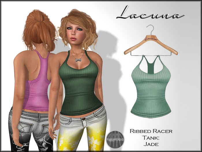 *LACUNA* Ribbed Racer Tank - Jade