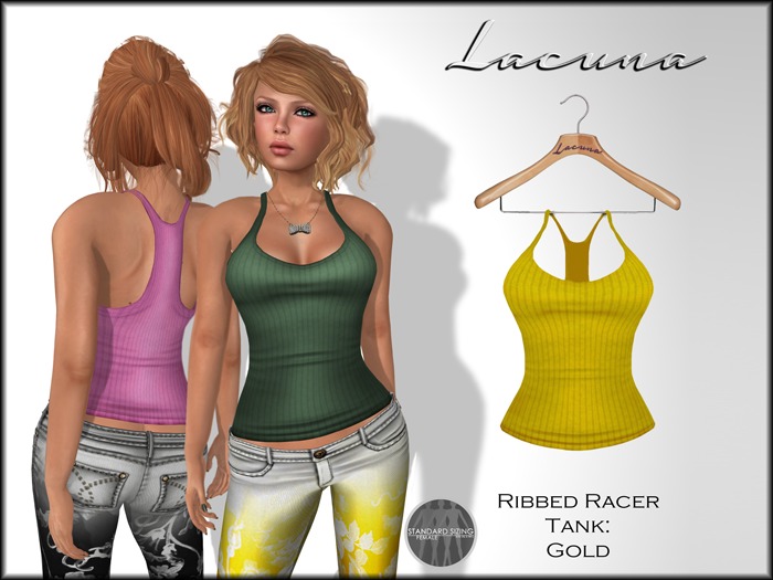 *LACUNA* Ribbed Racer Tank - Gold