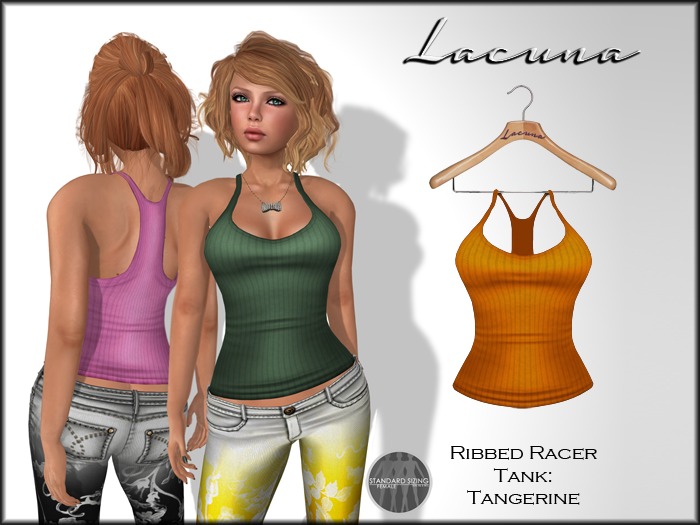 *LACUNA* Ribbed Racer Tank - Tangerine