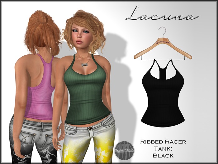 *LACUNA* Ribbed Racer Tank - Black