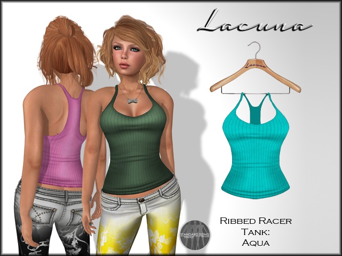 *LACUNA* Ribbed Racer Tank - Aqua