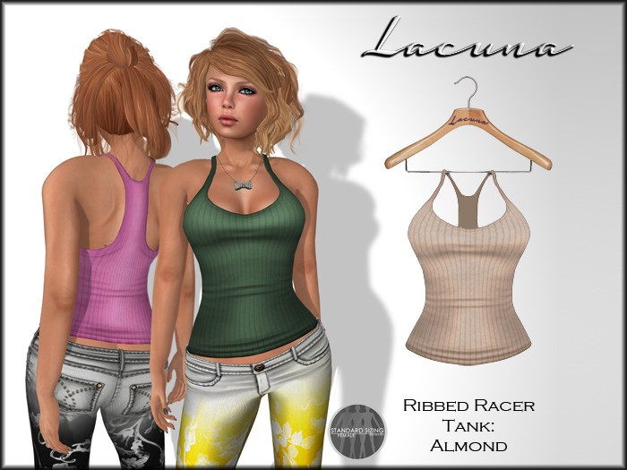*LACUNA* Ribbed Racer Tank - Almond