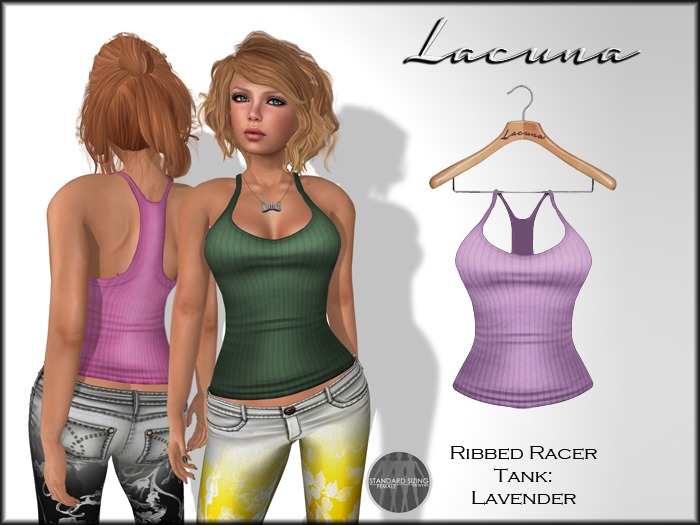 *LACUNA* Ribbed Racer Tank - Lavender