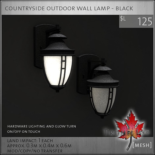 Trompe Loeil - Countryside Outdoor Wall Lamp Black [mesh]