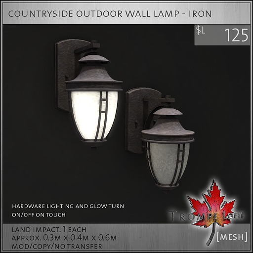 Trompe Loeil - Countryside Outdoor Wall Lamp Black [mesh]