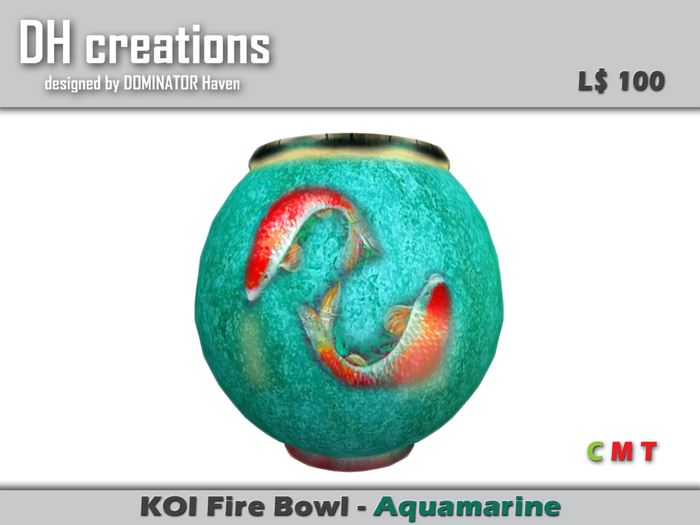 Koi Fire Bowl Aquamarine