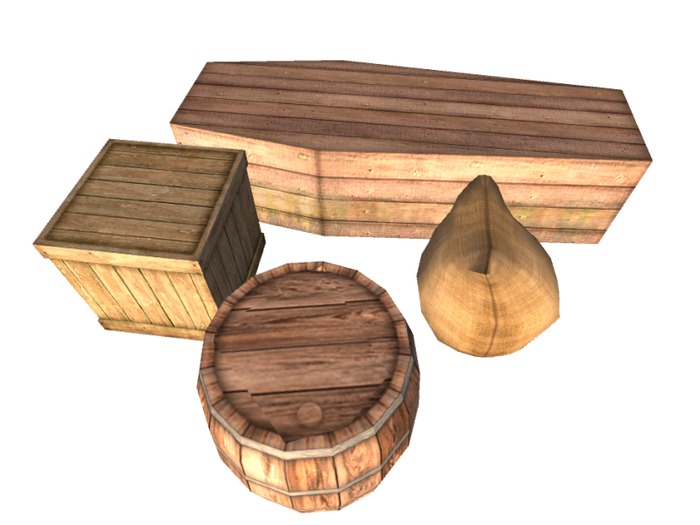 coffin / sack / crate / cask 2 prims