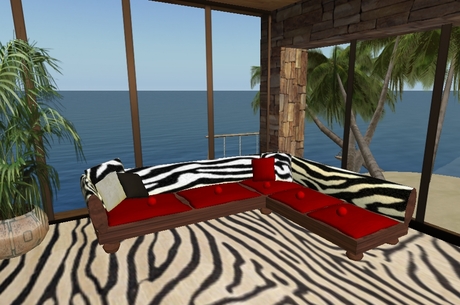 Second Life Marketplace Fp Corner Sofa Zebra Print Red Suede Fp Corner Sofa Zebra Print Red Suede