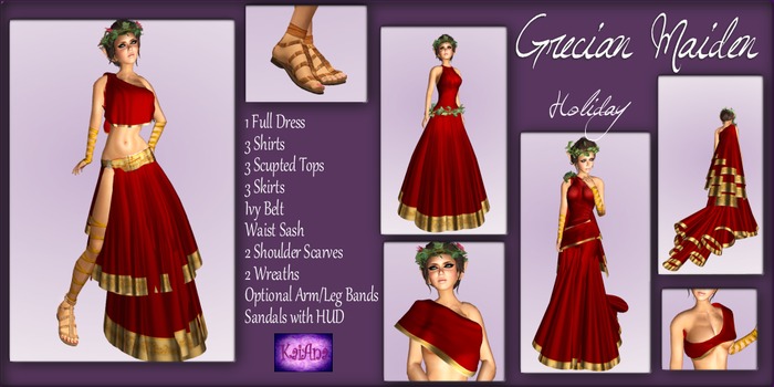 Grecian Maiden - Holiday Red