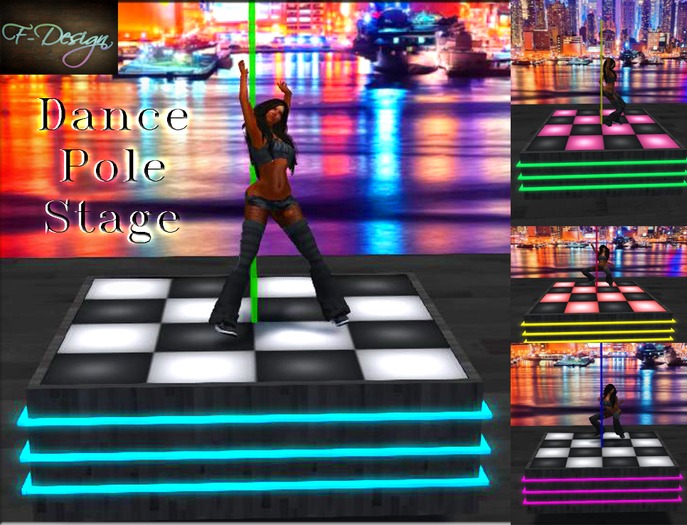 F-Design: Neon Dance Pole Stage