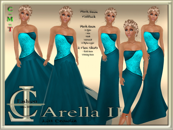 .:LC:. Arella II  - Mesh Dress - FatPack - jade