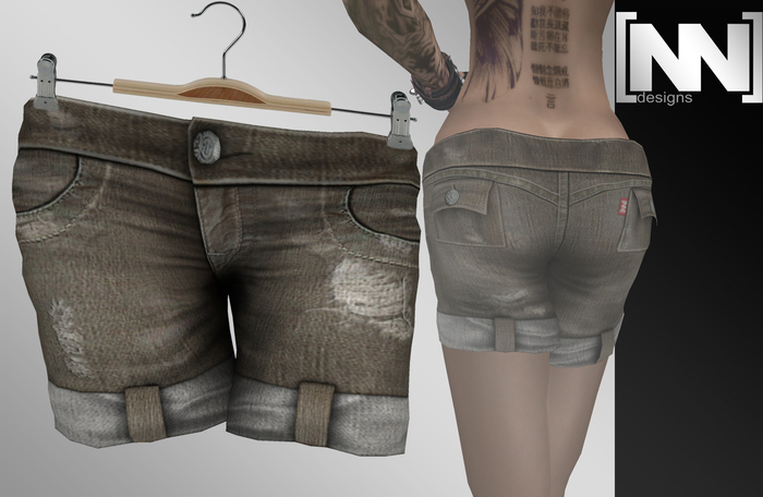 [nn] -Jeans Shorts Mesh -brown