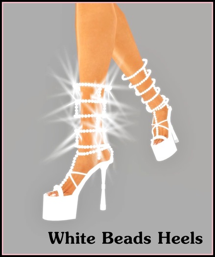 White Beads Heels