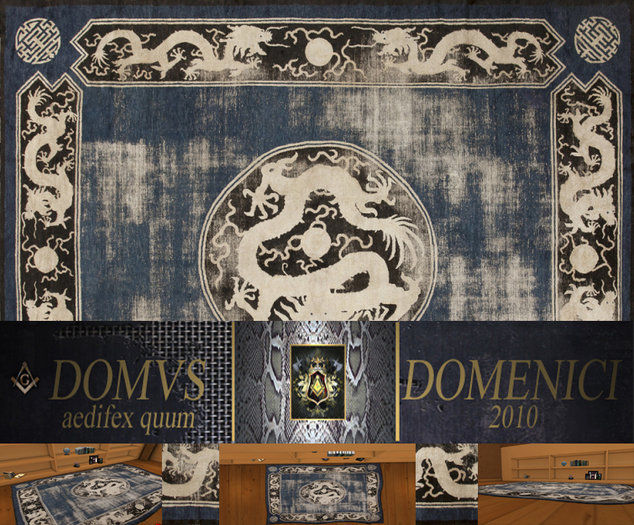 Antique Worn Dragon Rug