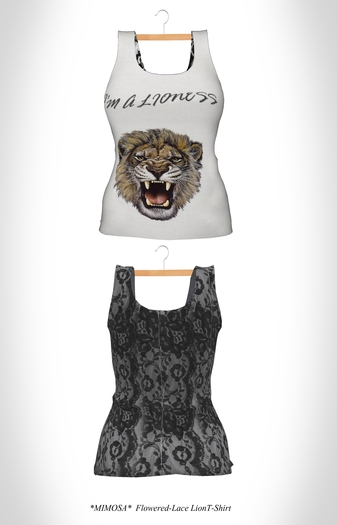 *MIMOSA* Flowered-Lace Lion T-Shirt