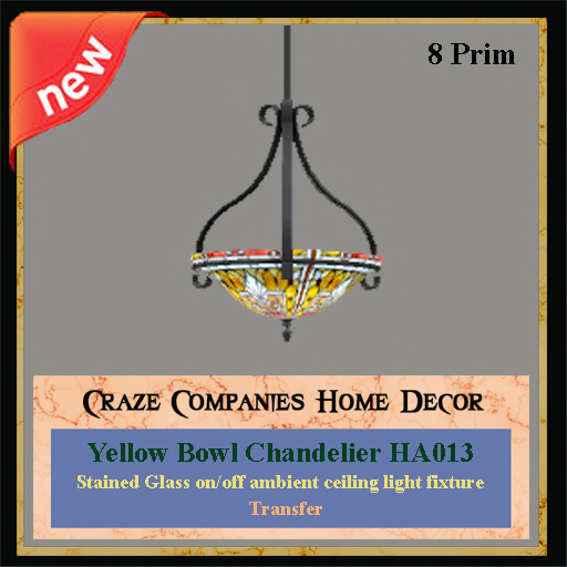 ! CC - Yellow Bowl Chandelier HA013 T