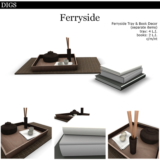 DIGS - Ferryside Tray & Book Decor [MESH] (Boxed)