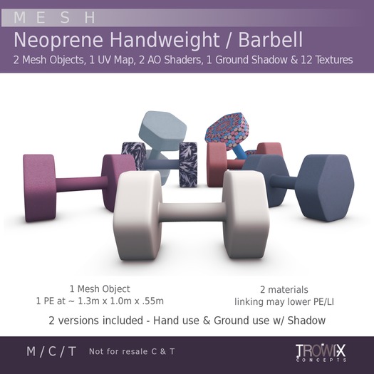 Trowix - Neoprene Handweight / Barbell Mesh Pack