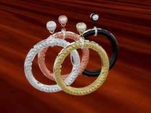 Troymart Gold Silver Diamond-Cut Thick Hoop Earrings - Color Change - Resize