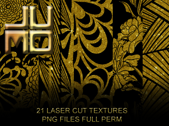 .:JUMO:. Laser Cut Textures Gold - no background