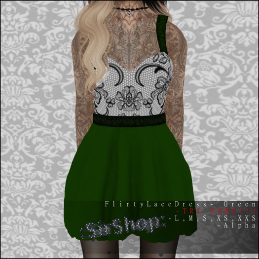 :SirShop: FlirtyLaceDress- Green