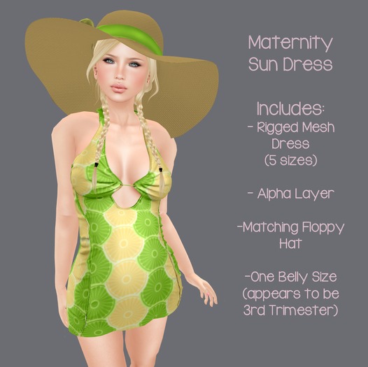 Maternity Sundress with Floppy Hat - Babygirl
