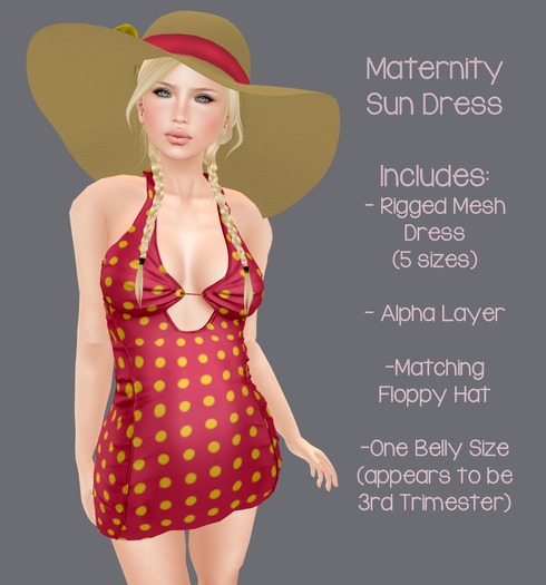 Maternity Sundress with Floppy Hat - Babygirl