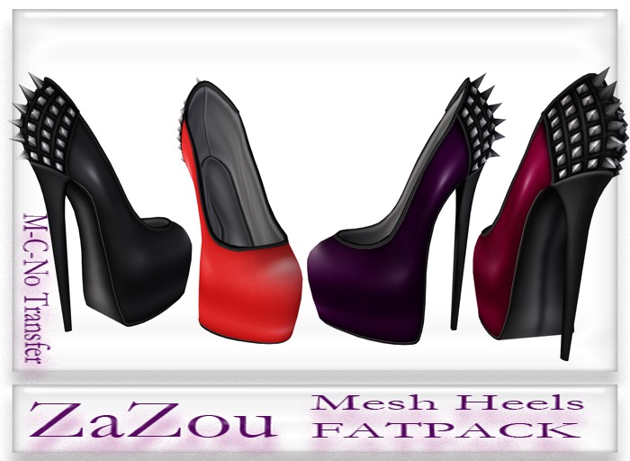 ZaZou Mesh Spiked High Heels Basic