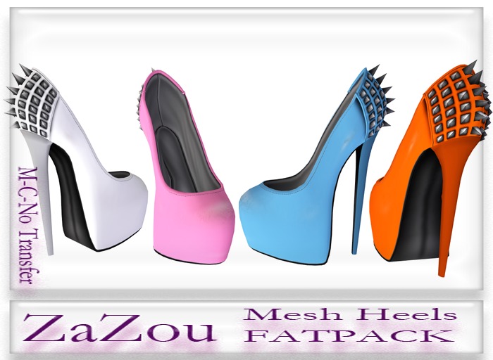 ZaZou Mesh Spiked High Heels Candy