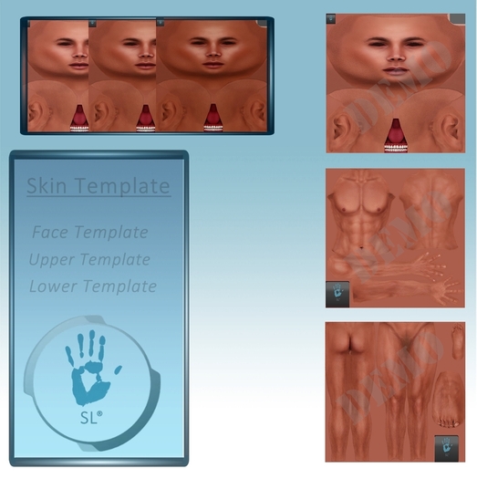 Second Life Marketplace - Mark Skin Template 3 tones + 3 Hair base