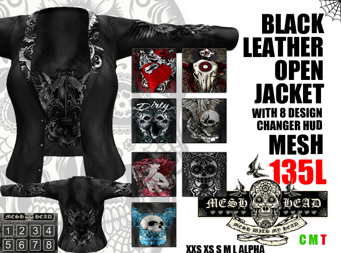 Mesh Head - Ladies Biker Babe Leather Jacket - All Sizes