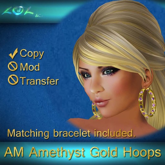 AM AMETHYST GOLD HOOPS