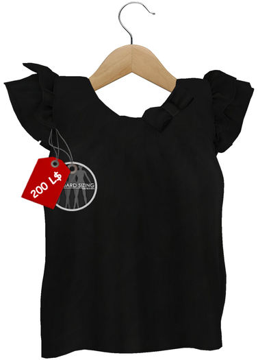 J.H.C. *Minka* MESH Ruffle Sleeve Top (BLACK)