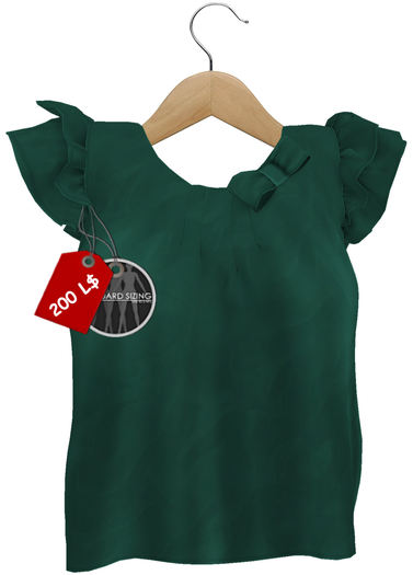 J.H.C. *Minka* MESH Ruffle Sleeve Top (GREEN)