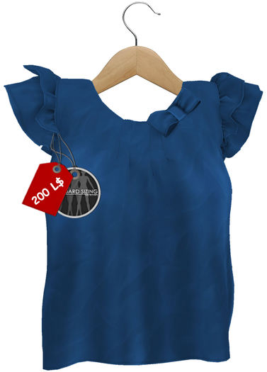 J.H.C. *Minka* MESH Ruffle Sleeve Top (BLUE)