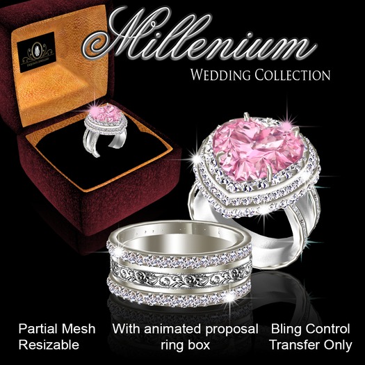 Exquisite Millenium Pink Diamond Ring Gift Box