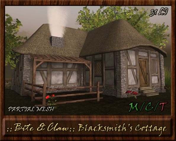 ::B&C:: Medieval Blacksmith's Cottage with fenced garden/workshop