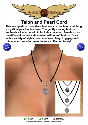 ~AC~ Talon & Pearl Cord Wear this to unpack 1308031207 (r hand)