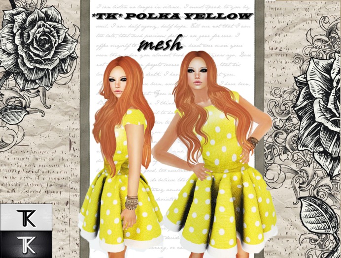 *TK* RETRO POLKA YELLOW BOX