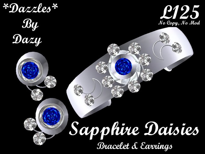 Silver Flower Set- Sapphire Box