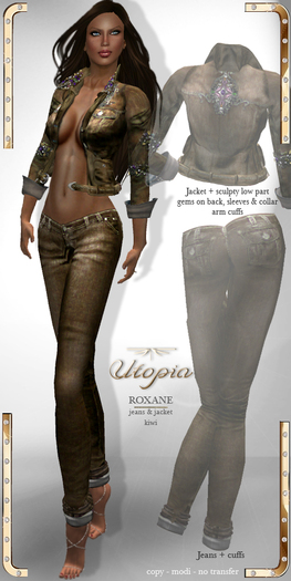 Utopia Roxane jeans&jacket kiwi - APPLIERS INCLUDED!
