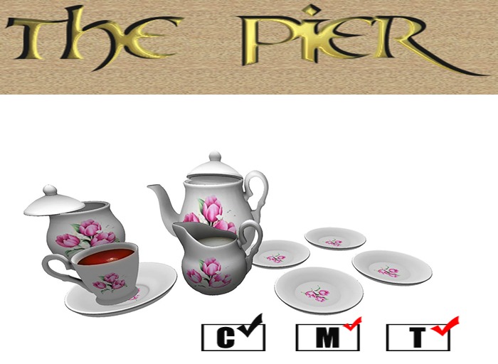 Tulip tea set+plates