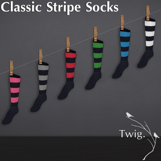 [T.] - Classic Stripe Socks - Navy/Red