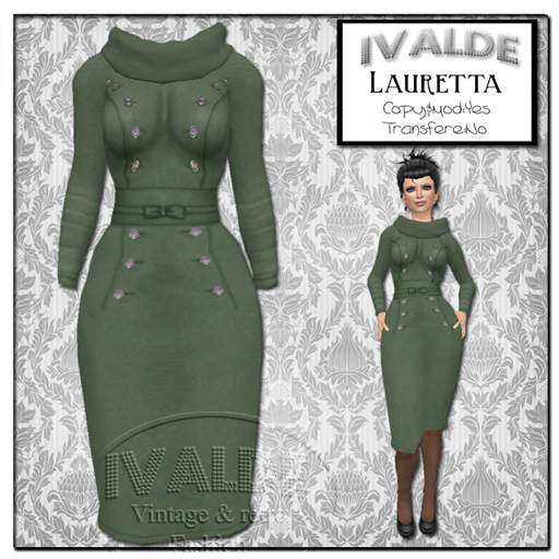 ~Ivalde~ Lauretta olive dress 1940